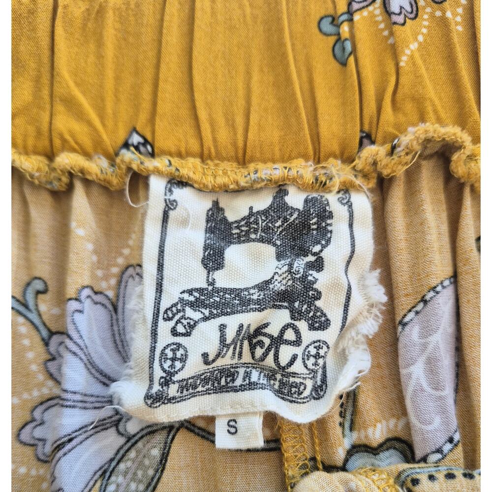 Jaase Wide Leg Pants Sz S Novelty Print High Waist Boho Flowy Summer Festival - Picture 3 of 10
